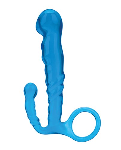 Blue Line C & B 4.5\" Beginners Prostate Massager - Jelly Blue