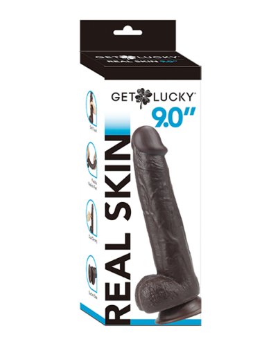 Get Lucky 9.0\" Real Skin Series - Dark Brown