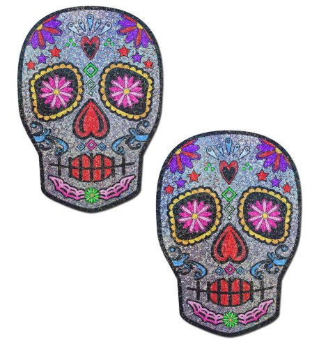 Multi-Colour Sugar Skull Face Pasties