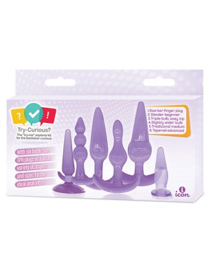 Try-Curious Anal Plug Kit - Purple