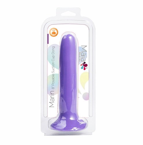 MARIN 8 IN POSABLE SILICONE DONG PURPLE