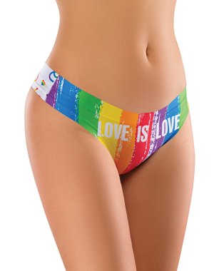 Mememe Pride Love Is Printed Thong XL