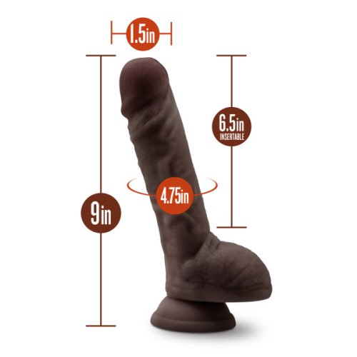 DR SKIN DR MASON 9IN DILDO W/ SUCTION CHOCOLATE