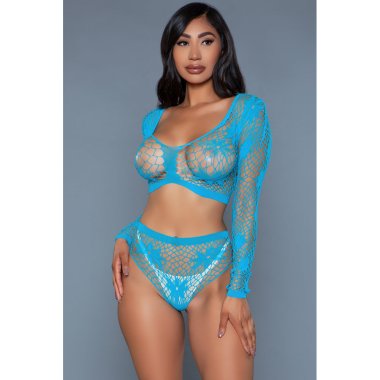 Floral Delight Bodystocking - Turquoise