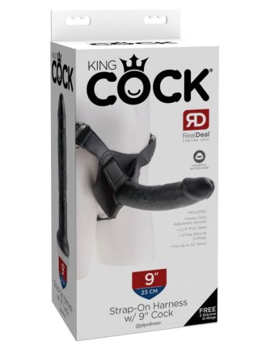 KING COCK STRAP ON HARNESS W/ 9 IN COCK BLACK