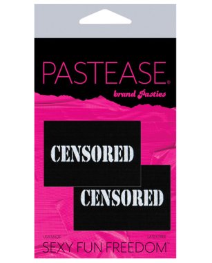 Pastease Premium Censored Pastie - Black/White O/S