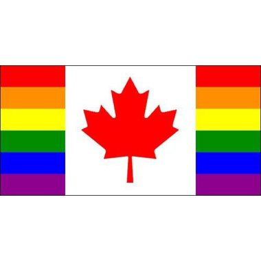 Rainbow & Canadian Flag Sticker *