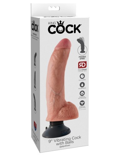 KING COCK 9 IN COCK W/BALLS FLESH VIBRATING