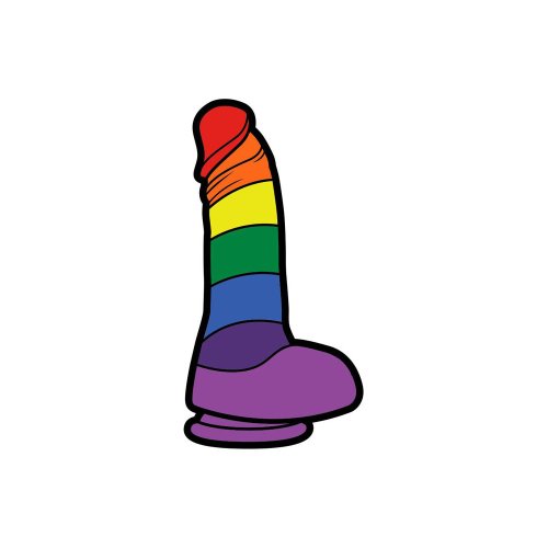 Enamel Pin: Rainbow Dildo