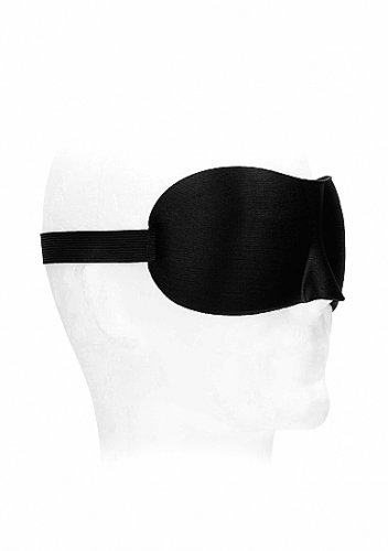 B&W SATIN CURVY EYE MASK W/ ELASTIC STRAPS