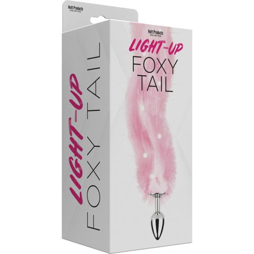 Light Up Foxy Tail Butt Plug - Pink