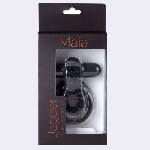 JAGGER RECHARGEABLE VIBRATING COCK RING BLACK SLEEVE