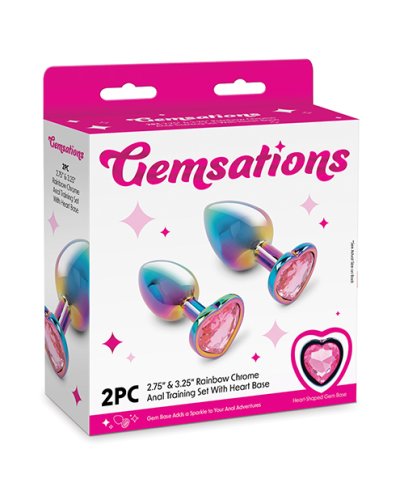 Gemsations 2 pc 2.75\" & 3.25\" Chrome Anal Training Set - Rainbow