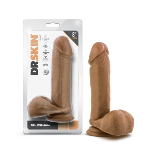 DR. SKIN DR. WILLIAM 8IN DILDO W/ BALLS TAN