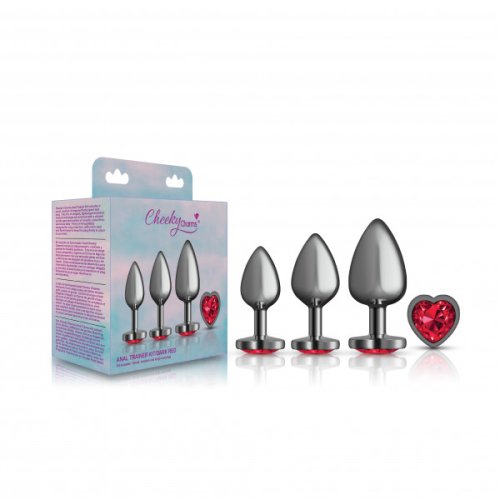 CHEEKY CHARMS METAL BUTT PLUG GUNMETAL HEART