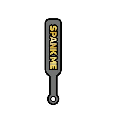 Enamel Pin: Spank Me Paddle - Grey/Gold