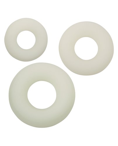 Alpha Liquid Silicone Glow in the Dark Cock Ring - Set of 3