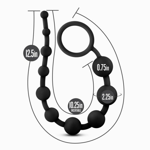 ANAL ADVENTURES PLATINUM SILICONE 10 ANAL BEADS BLACK