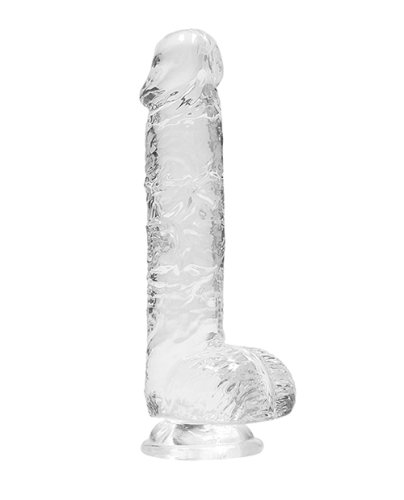 Shots RealRock Realistic Crystal Clear 6\" Dildo w/Balls - Transparent Clear