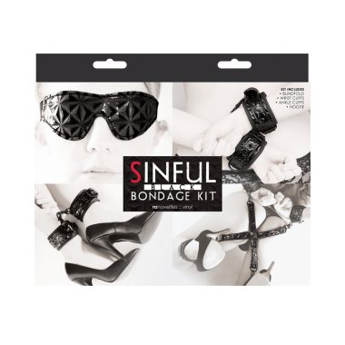 Sinful Bondage Kit - Vinyl Black