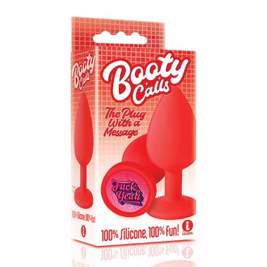 THE 9'S BOOTY CALL SILICONE BUTT PLUG RED FUCK YEAH