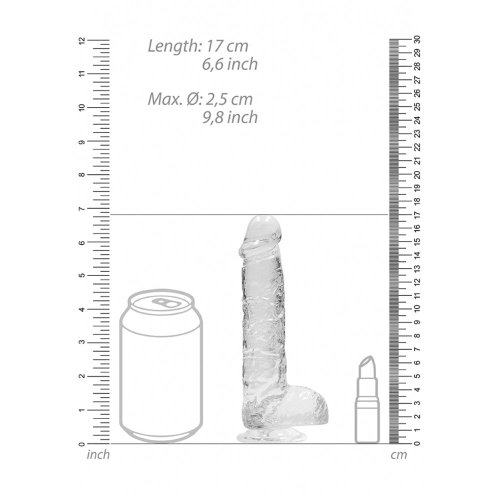 6\" Realistic Dildo With Balls - Transluc