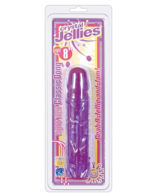 Crystal Jellies 8" Classic Dildo - Purple