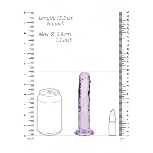 6\" Realistic Dildo No Balls - Purple