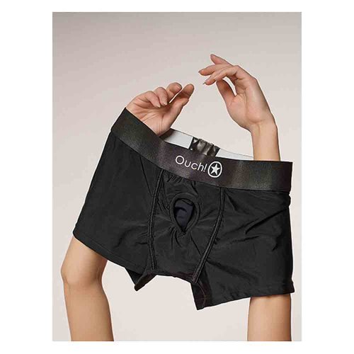 Vibrating Strap-on Boxer - Black - M/L