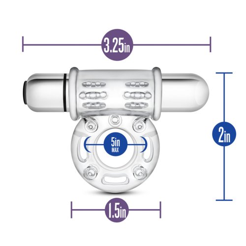 STAY HARD 10 FUNCTION BULL RING VIBRATING CLEAR