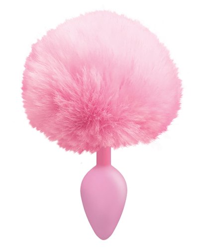 THE 9\'S COTTONTAILS SILICONE BUNNY TAIL BUTT PLUG PINK