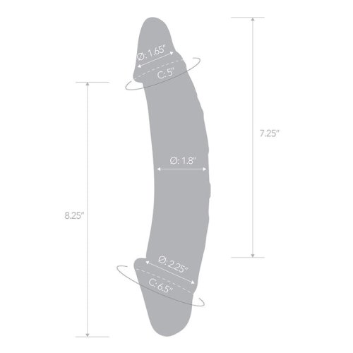 GLAS 10.5 GIRTHY REALISTIC GLASS DOUBLE DONG \"