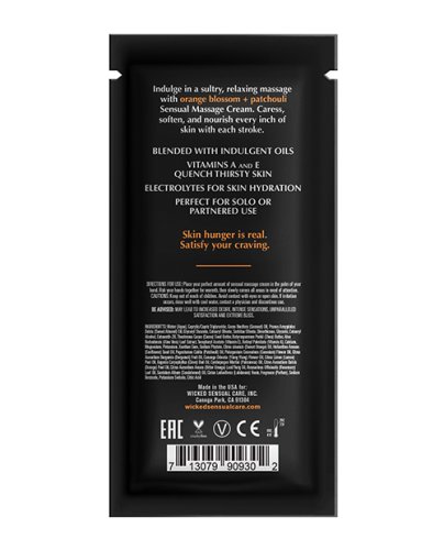 Wicked Sensual Care Orange Blossom & Patchouli Massage Cream - .34 oz