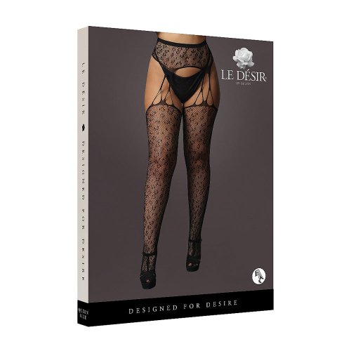 Le Désir Suspender Leopard Pantyhose QS