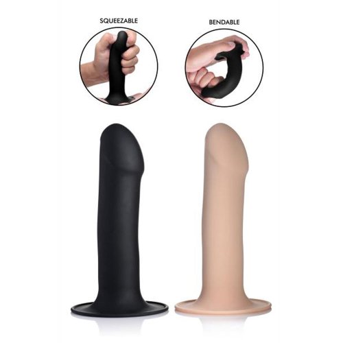 Squeezable Phallic Dildo - Black