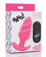 Bang! 21X Vibrating Butt Plug w/Remote Control - Pink