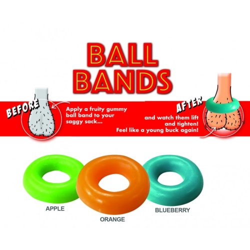 GUMMY BALL BANDS 3PK ASSORTED COLORS/FLAVORS