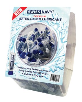 Swiss Navy Water-Based Lubricant Display - 10 ml Bowl of 100