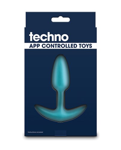 Techno Trance App Controlled Vibrating Anal Plug w/Remote - Blue