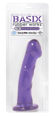 BASIX RUBBER WORKS PURPLE 6.5IN DONG W/SUCTION CUP