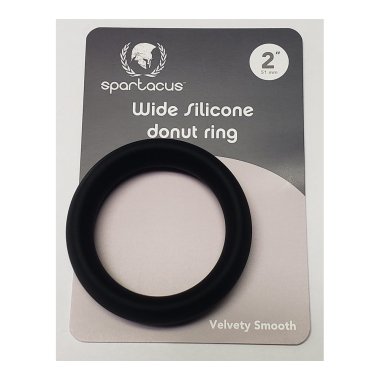 Wide Silicone Donut Ring - Black 2"