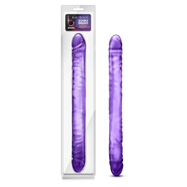 B Yours 18" Double Dildo - Purple