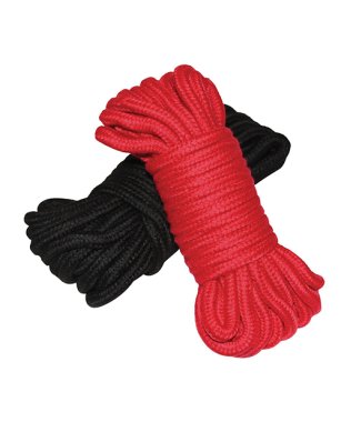 Plesur Cotton Shibari Bondage Rope 2 Pack - Black/Red