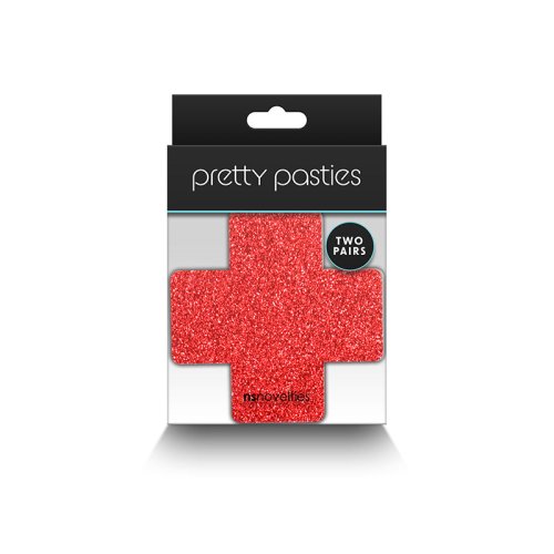 Pretty Pasties Crosses Red/Silver 2 set*