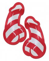 (D) PASTEASE RED & WHITE STRIP CANDY CANE PENIS PASTIES