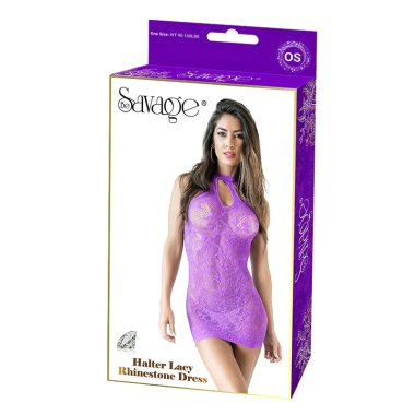 HALTER LACY DRESS PURPLE