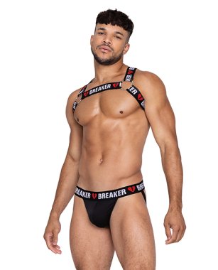 Heartbreaker Harness w/Large O-Ring Detail Black/Red S/M