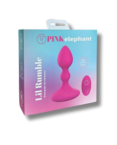 Pink Elephant Lil Rumble Rechargeable Vibe w/Remote - Pink