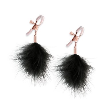 Bound Nipple Clamps - F1 -Black Feather