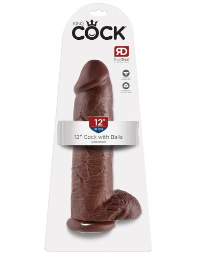 KING COCK 12 IN COCK W/BALLS BROWN